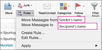 create rules in outlook 2016 for mac from body text